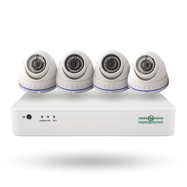 Комплект видеонаблюдения на 4 IP камеры 2MP для улицы GreenVision GV-IP-K-S30/04 - Изображение 1