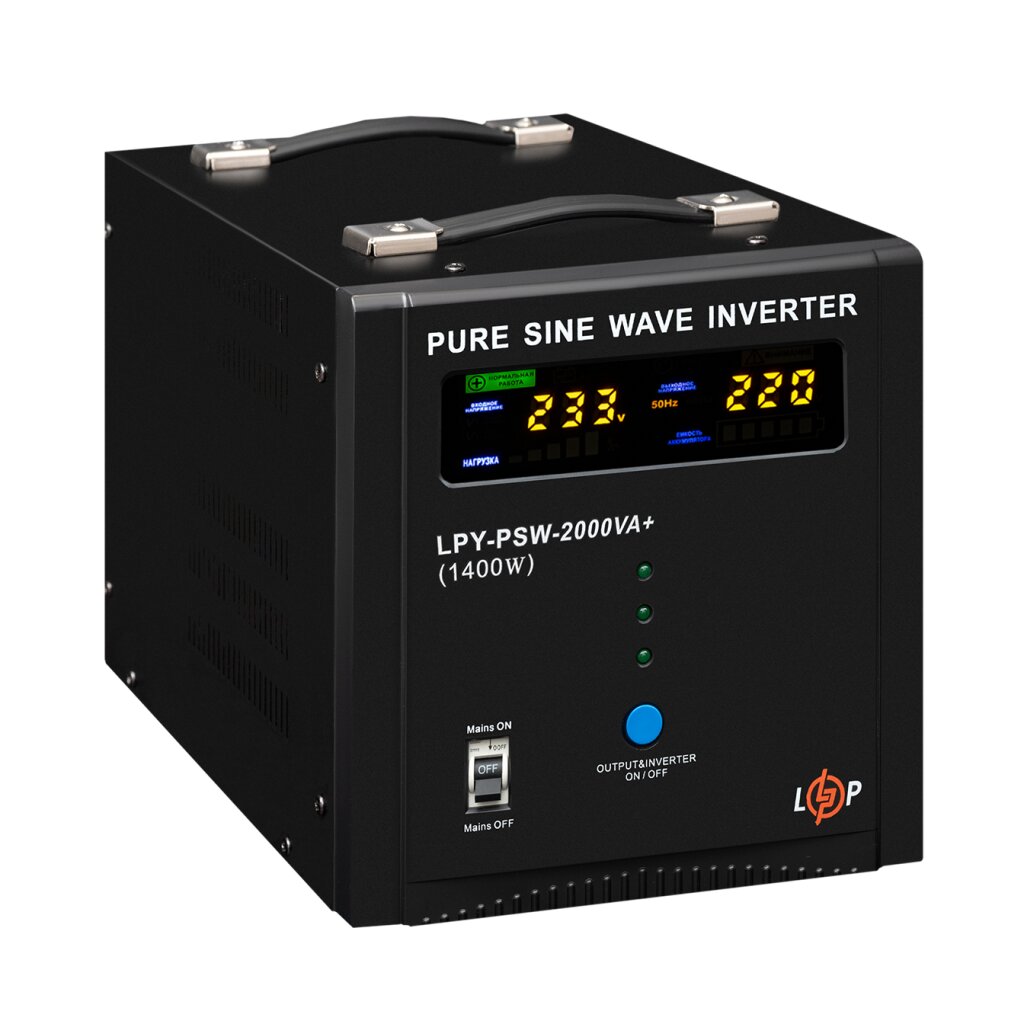 ДБЖ LogicPower LPY-PSW-2000VA+ (1400Вт) 10A/20A з правильною синусоїдою 24V - Изображение 3