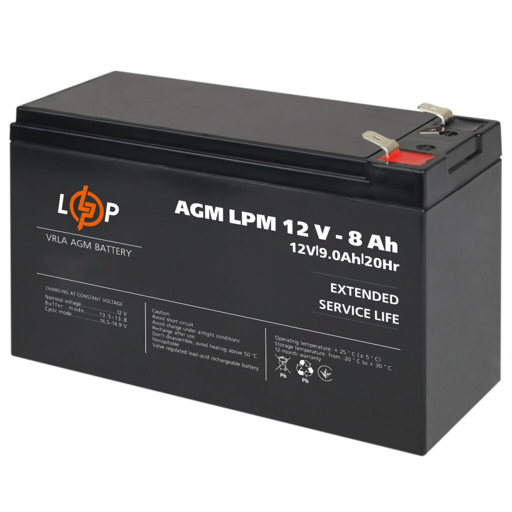 Аккумулятор AGM LPM 12V - 8 Ah - Изображение 1