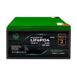 Аккумулятор GV LiFePO4 12V (12,8V) - 9 Ah (115 Wh)