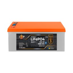 Аккумулятор LP LiFePO4 25,6V - 230 Ah (5888Wh) (BMS 200A/100А) пластик LCD Smart BT