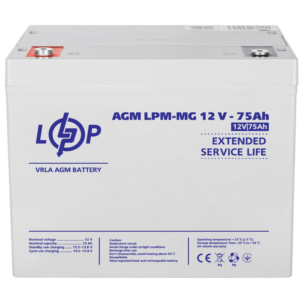 Аккумулятор мультигелевый LPM-MG 12V - 75 Ah - Изображение 3