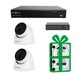 Комплект видеонаблюдения на 2 IP камеры 5MP для улицы/дома GreenVision GV-IP-K-W79/02 (Ultra AI)