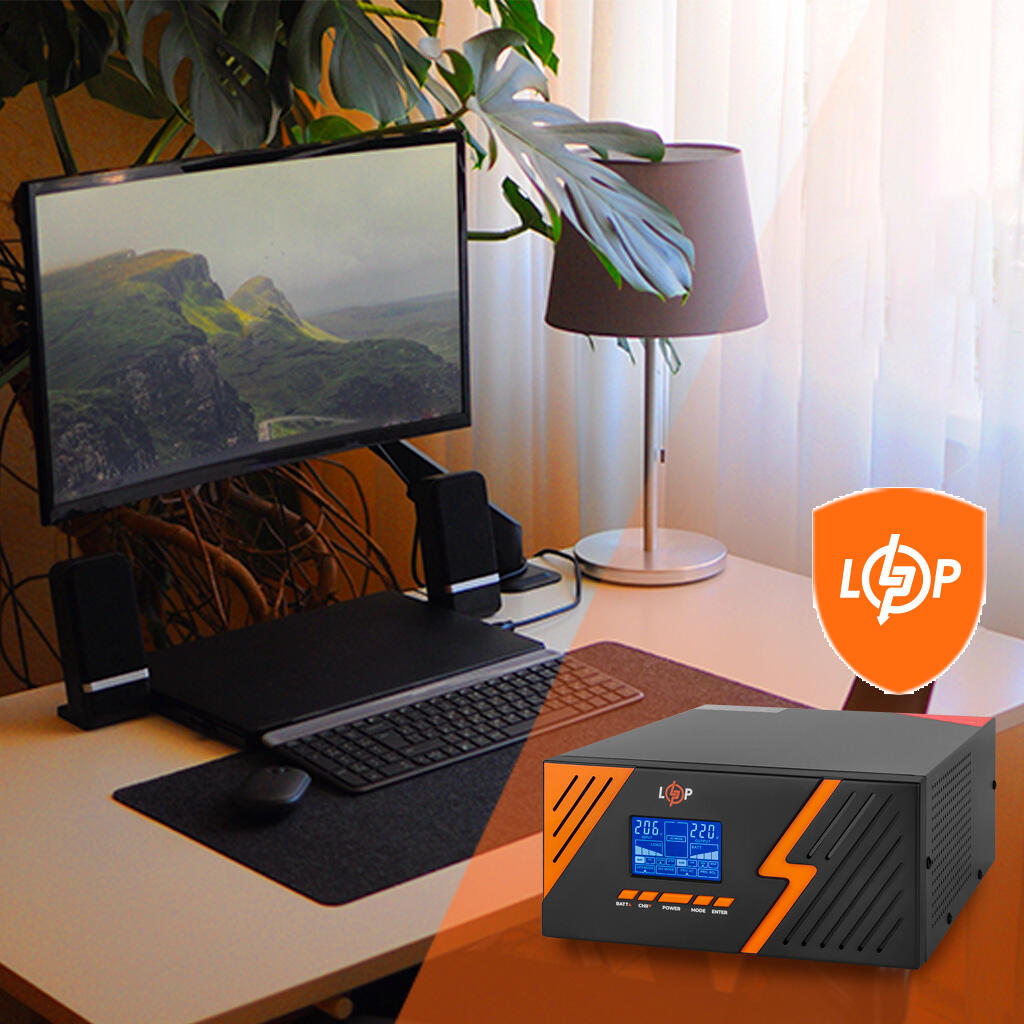 ДБЖ з правильною синусоїдою 12V LPM-PSW-1500VA (1050Вт) Black - Зображення 11