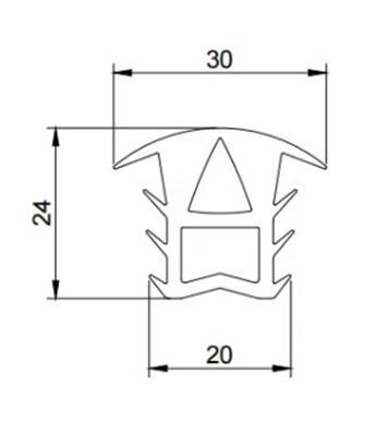 Уплотнитель для солнечных панелей (30*24*20 мм), EPDM - Изображение 2
